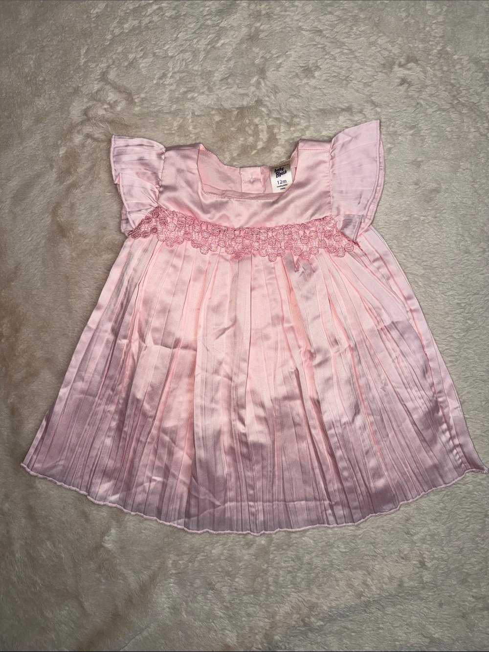 Baby B’Gosh Shiny Pink Pleated Dress